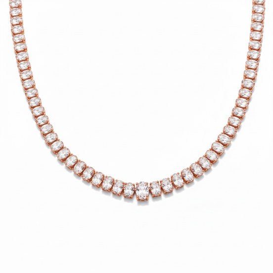 שרשרת טניס ציפוי BKSI017-2-4X6MM+5X7MM-42CM